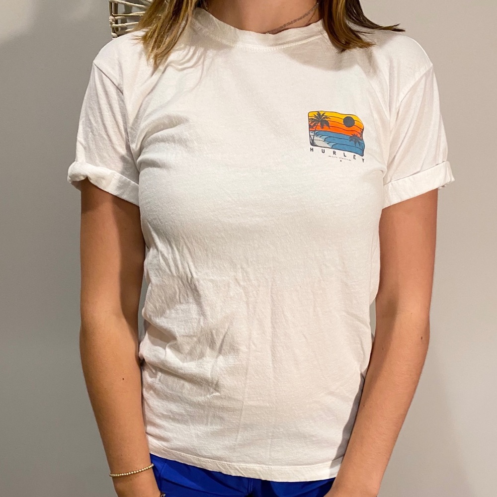 white hurley tshirt